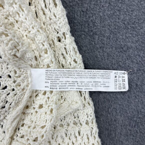 Stradivarius Sweater Womens Small Cropped Crochet Open Knit Bolero Cardigan boho - Picture 11 of 16